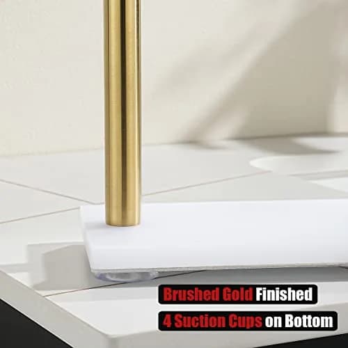 JQK Hand Towel Holder Stand Brushed Gold 12 Inch Bar | Modern Free Standing Countertop Rack thumbnail 6