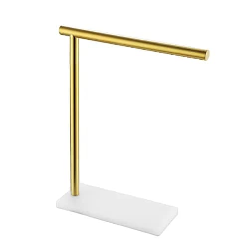 JQK Hand Towel Holder Stand Brushed Gold 12 Inch Bar | Modern Free Standing Countertop Rack thumbnail 9