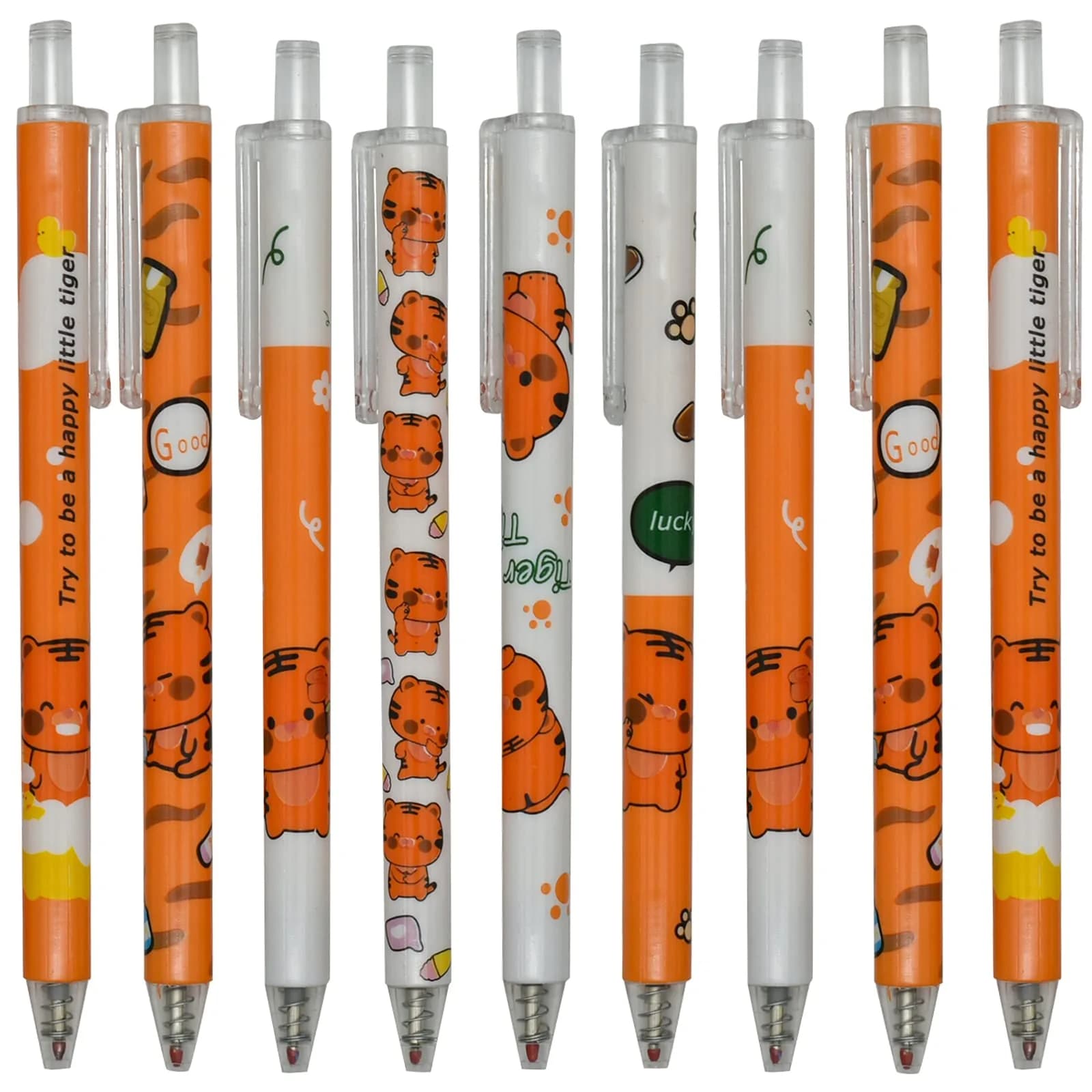 Maydahui 12 PCS Little Tiger Gel Pen Cute Cartoon Animal Pens Retractable | Smooth Ink, Fine Point, Animal Design - main product image
