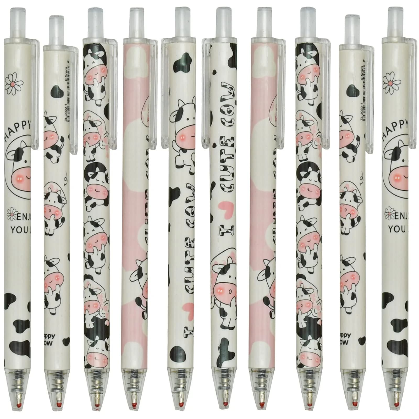 Maydahui 12 PCS Milk Cow Gel Pen 0.5 mm Black Ink | Cute Animal Design for Smooth Writing — Cow