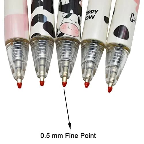 Maydahui 12 PCS Milk Cow Gel Pen 0.5 mm Black Ink | Cute Animal Design for Smooth Writing thumbnail 4