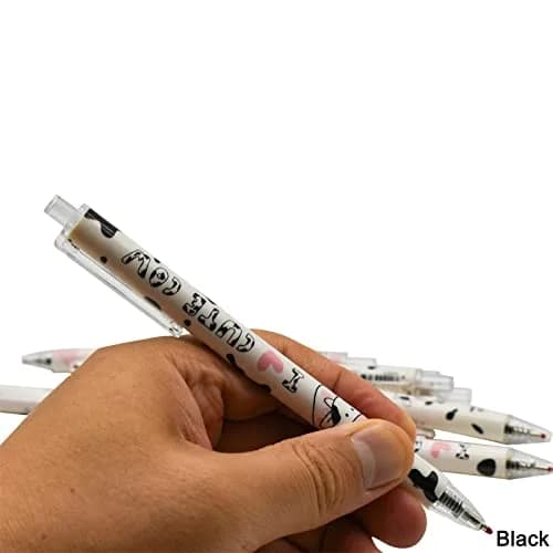 Maydahui 12 PCS Milk Cow Gel Pen 0.5 mm Black Ink | Cute Animal Design for Smooth Writing thumbnail 5