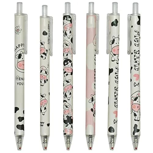 Maydahui 12 PCS Milk Cow Gel Pen 0.5 mm Black Ink | Cute Animal Design for Smooth Writing thumbnail 9