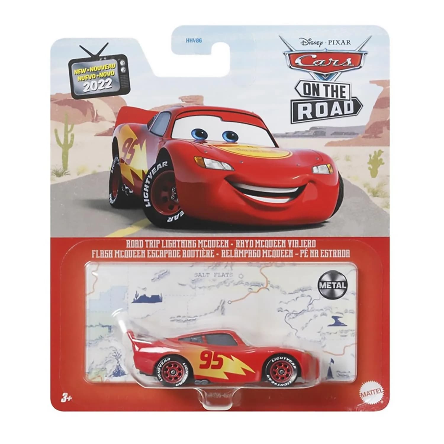 Disney Pixar Cars Road Trip Lightning McQueen 1:55 Scale Metal Toy Car | ASTM Tested