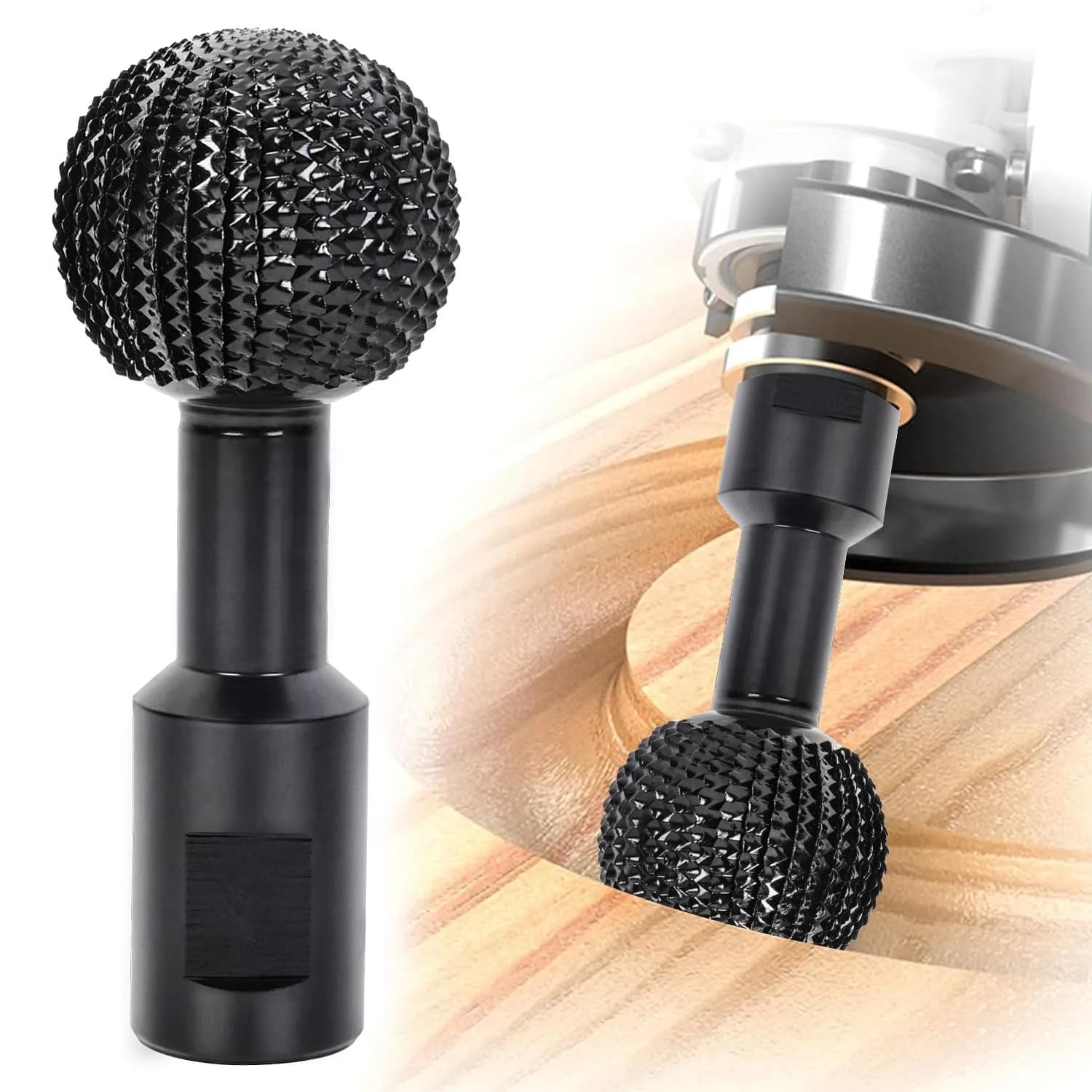 Pomsare Wood Sanding Ball Gouge Disc with 5/8-11 Threads for 4.5-5 Inch Angle Grinders | Power Carving Tool for Wood - main product image