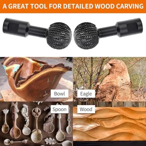 Pomsare Wood Sanding Ball Gouge Disc with 5/8-11 Threads for 4.5-5 Inch Angle Grinders | Power Carving Tool for Wood thumbnail 5