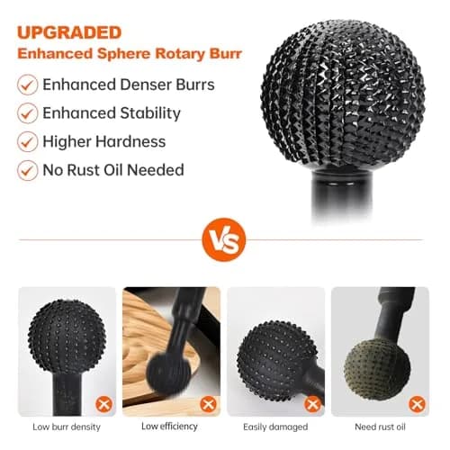 Pomsare Wood Sanding Ball Gouge Disc with 5/8-11 Threads for 4.5-5 Inch Angle Grinders | Power Carving Tool for Wood thumbnail 6