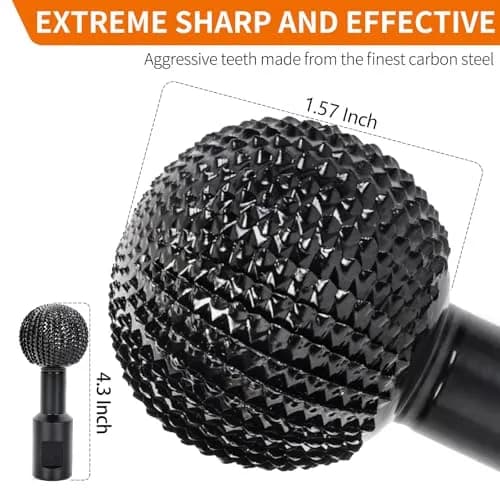 Pomsare Wood Sanding Ball Gouge Disc with 5/8-11 Threads for 4.5-5 Inch Angle Grinders | Power Carving Tool for Wood thumbnail 3