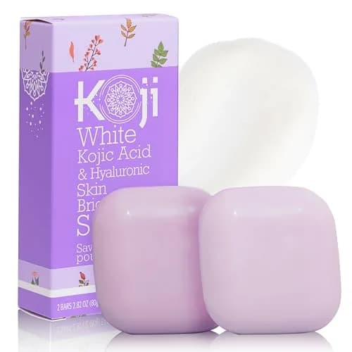 Koji White Kojic Acid & Hyaluronic Acid Skin Brightening Soap 2 Bars | Hydrating, Anti-Aging, Vegan thumbnail 1