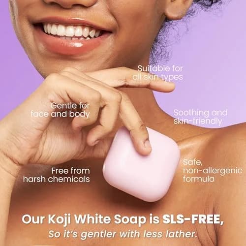 Koji White Kojic Acid & Hyaluronic Acid Skin Brightening Soap 2 Bars | Hydrating, Anti-Aging, Vegan thumbnail 7