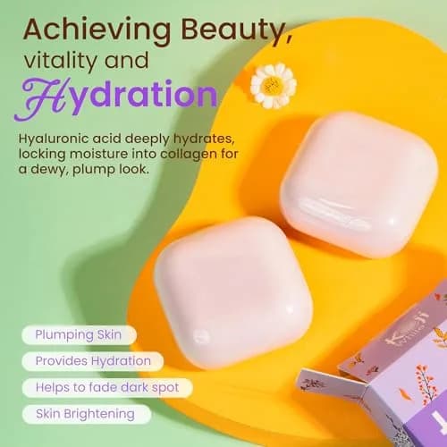 Koji White Kojic Acid & Hyaluronic Acid Skin Brightening Soap 2 Bars | Hydrating, Anti-Aging, Vegan thumbnail 3