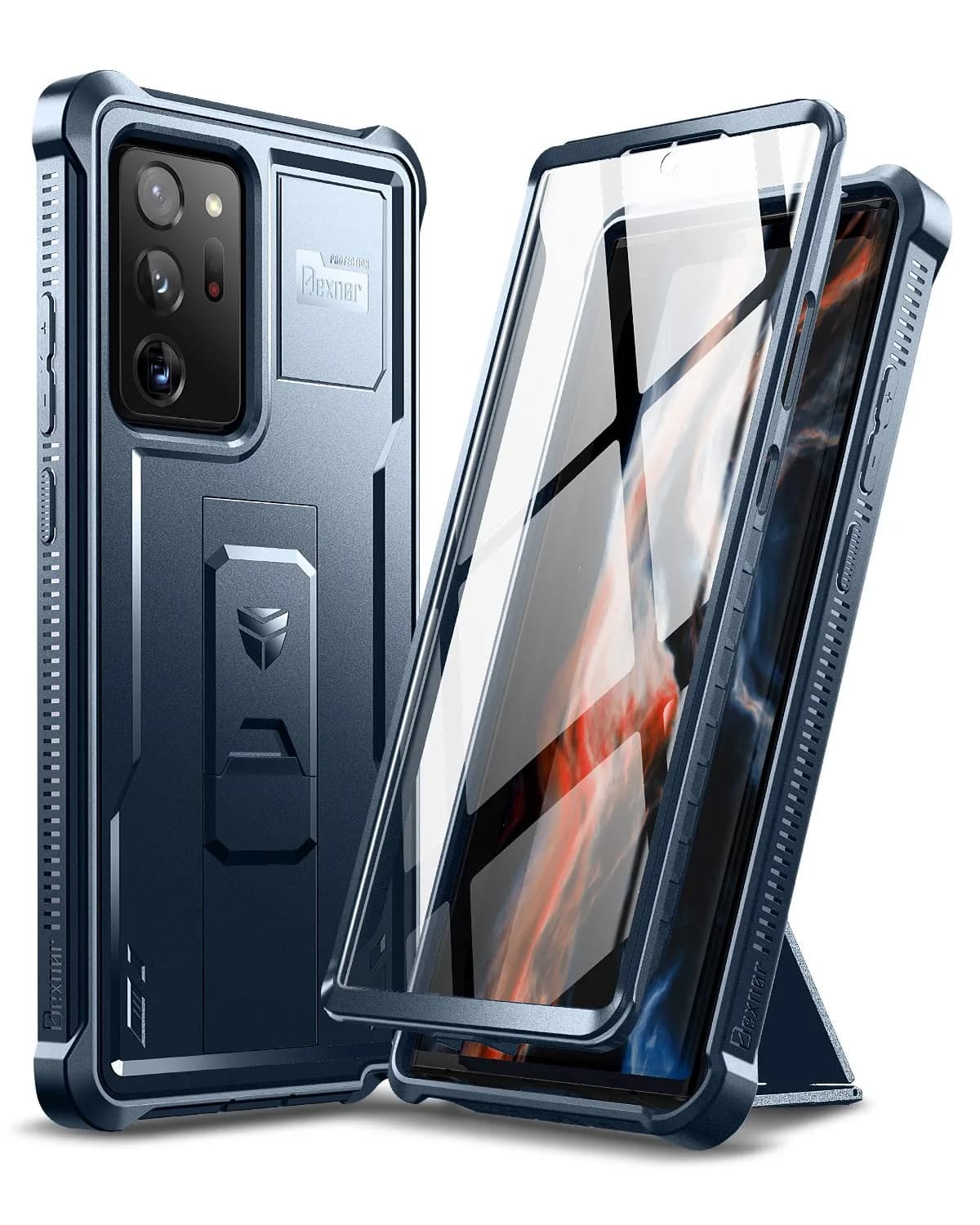 Dexnor Heavy Duty Case for Samsung Galaxy Note 20 Ultra 5G with Built-in Screen Protector and Kickstand | Navy Blue — Navy Blue