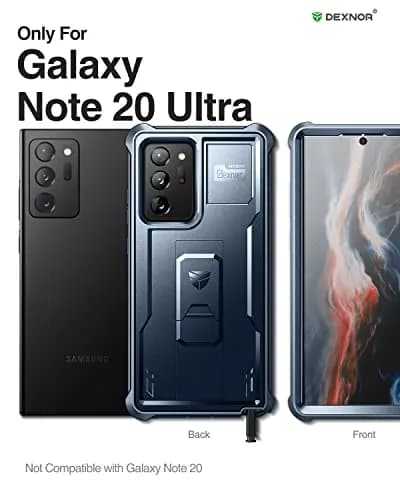 Dexnor Heavy Duty Case for Samsung Galaxy Note 20 Ultra 5G with Built-in Screen Protector and Kickstand | Navy Blue thumbnail 2