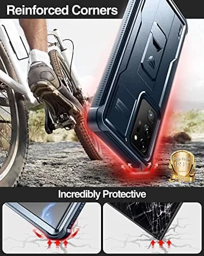 Dexnor Heavy Duty Case for Samsung Galaxy Note 20 Ultra 5G with Built-in Screen Protector and Kickstand | Navy Blue thumbnail 3