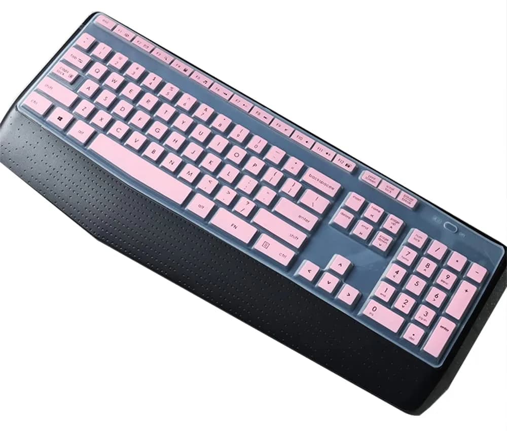 UHamn Dust-Proof Silicone Keyboard Skin Cover for Logitech MK345 K345, Pink | Ultra Thin, Waterproof & Dustproof — Pink 2