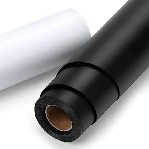 HTVRONT Matte Black & White Permanent Vinyl Roll 2-Pack 30cm x 4.2m (12" x 14FT) | Easy Cut & Weed thumbnail 1