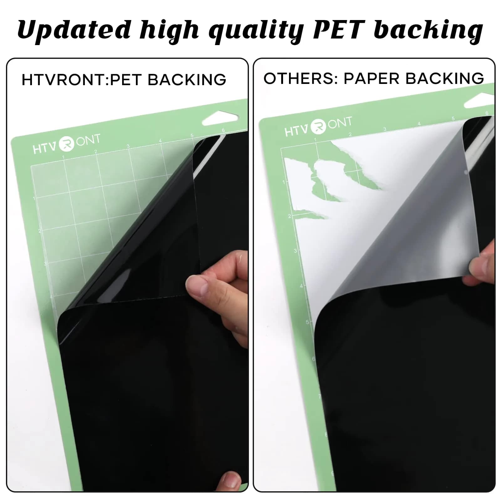 HTVRONT Matte Black & White Permanent Vinyl Roll 2-Pack 30cm x 4.2m (12" x 14FT) | Easy Cut & Weed - view 2