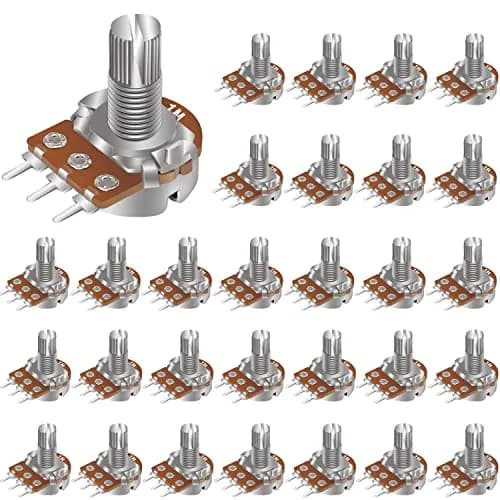 Taiss 30pcs 1M Potentiometer Variable Resistors 3 Terminals | Linear Taper Rotary Audio B Type thumbnail 3