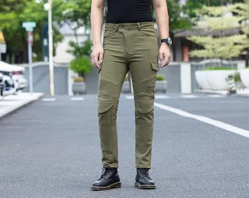 CTBQiTom Motorcycle Pants for Men & Women with CE Level 2 Armor Army Green | Slim Fit, Durable & Impact-Resistant thumbnail 3