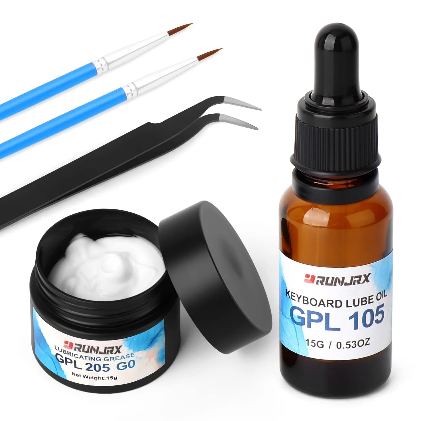 YIMAGUJRX Keyboard Switch Lube Grease Oil GPL 205 15g (0.53oz) & GPL 105 15g (0.53oz) | For Mechanical Keyboard Springs, Stabilizers, Switches — 15g