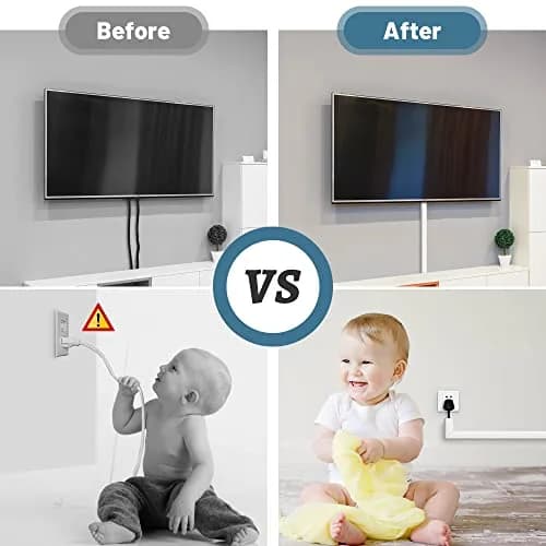 ZhiYo 68" Cord Covers for Wires on Wall, Black Cord Hider, 0.95"W x 0.47"H | Paintable & Cuttable Wall Cable Raceway thumbnail 3