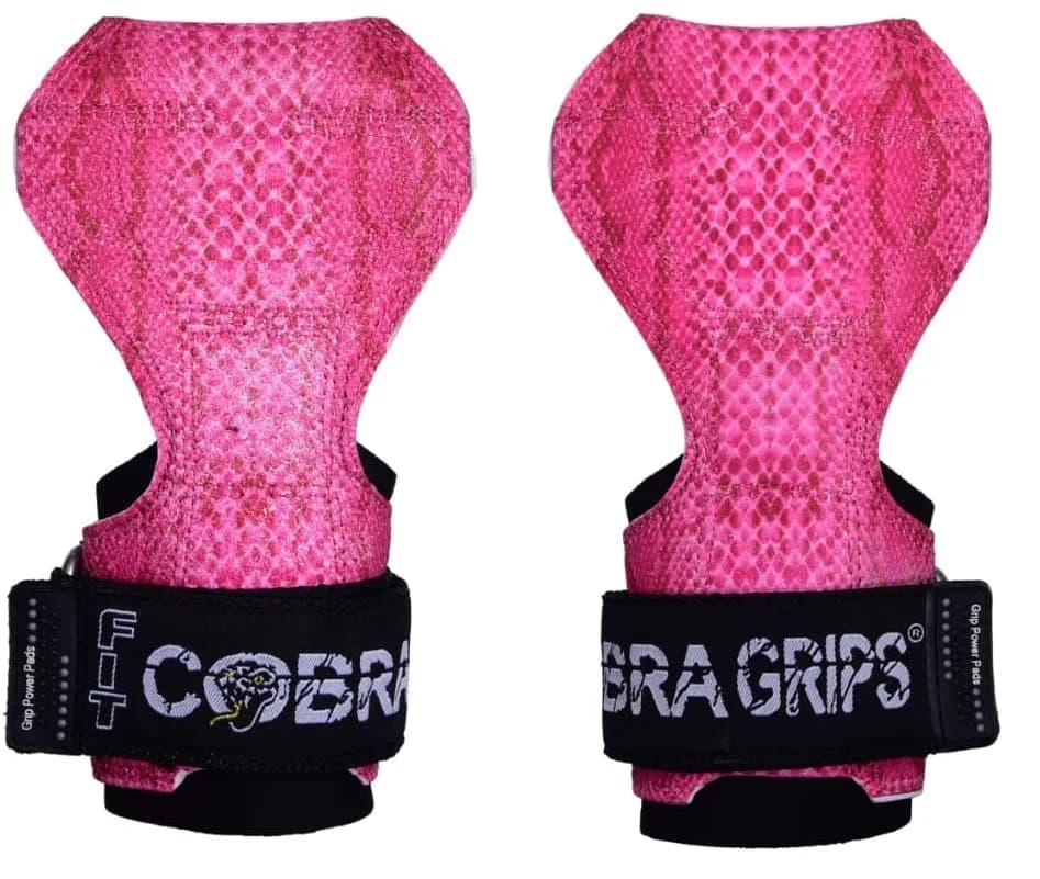 Cobra Grips FIT SNK Pink Leather Weight Lifting Gloves with Wrist Wraps - Unisex Adult (4.25"-7.0" Wrist) - main product image
