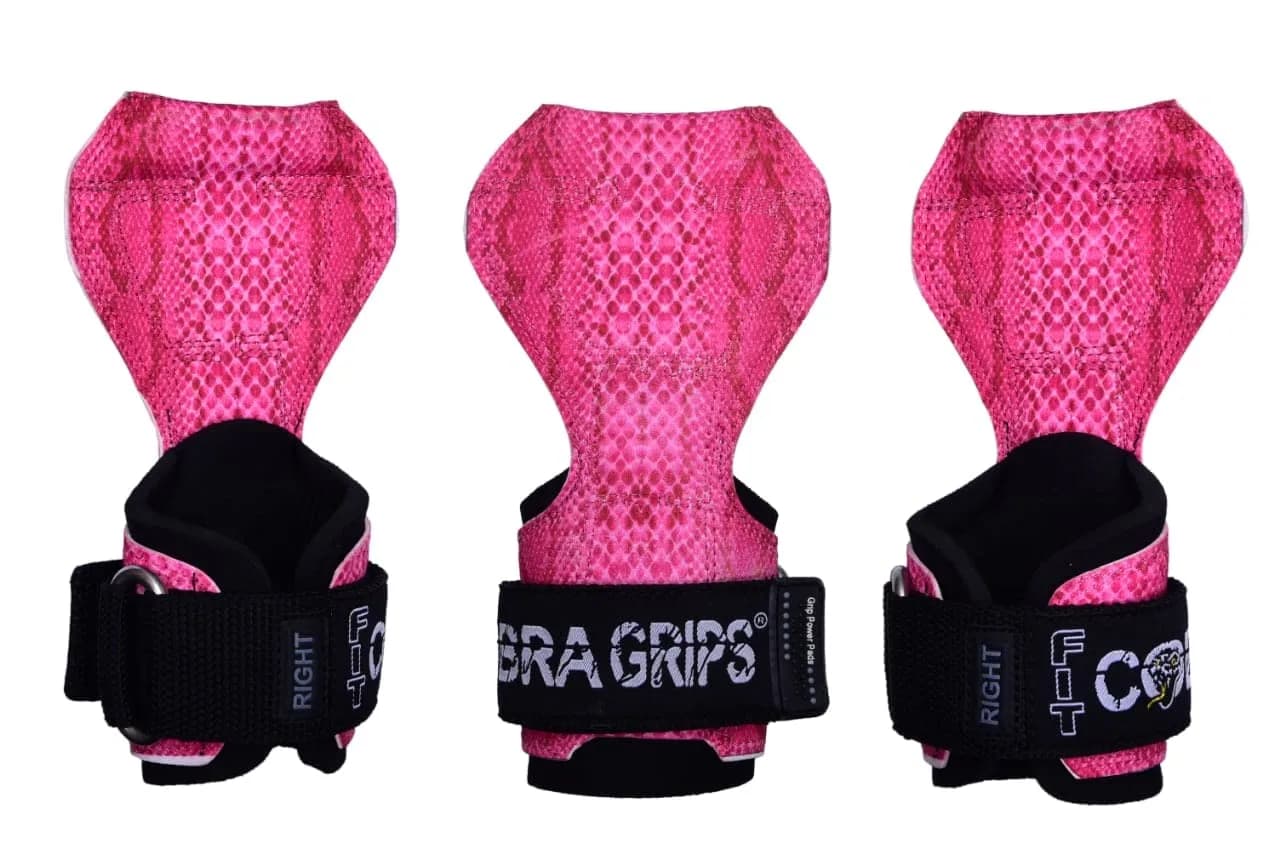 Cobra Grips FIT SNK Pink Leather Weight Lifting Gloves with Wrist Wraps - Unisex Adult (4.25"-7.0" Wrist) - view 2
