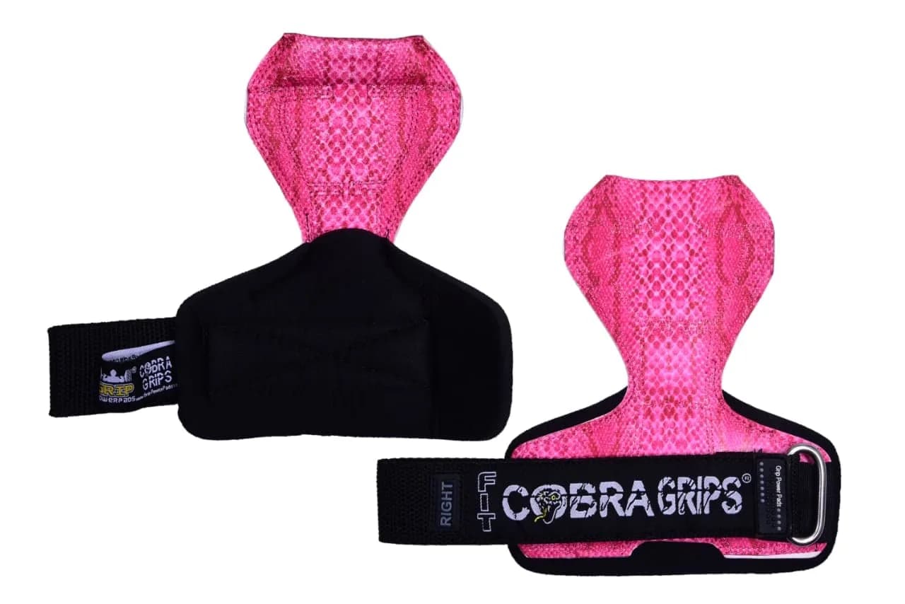 Cobra Grips FIT SNK Pink Leather Weight Lifting Gloves with Wrist Wraps - Unisex Adult (4.25"-7.0" Wrist) - view 3