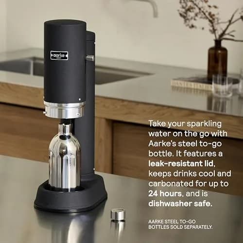 aarke Carbonator Pro - Premium Sparkling Water Maker, Matte Black | Dishwasher Safe Glass Bottle, Stainless Steel, Cordless thumbnail 5