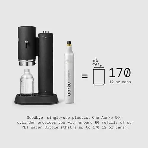 aarke Carbonator Pro - Premium Sparkling Water Maker, Matte Black | Dishwasher Safe Glass Bottle, Stainless Steel, Cordless thumbnail 2