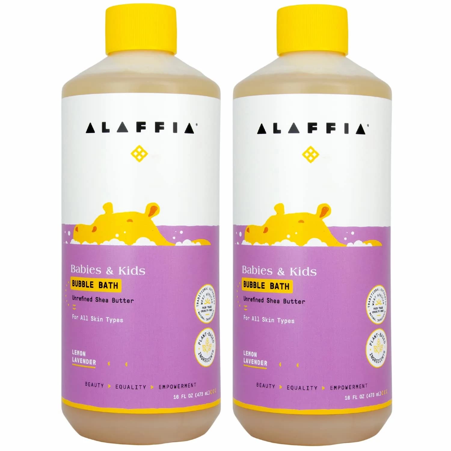 Alaffia Babies & Kids Bubble Bath, Lemon Lavender 16 Fl Oz | Gentle Tear-Free Formula for Sensitive Skin, Baby Essentials — Lemon Lavender