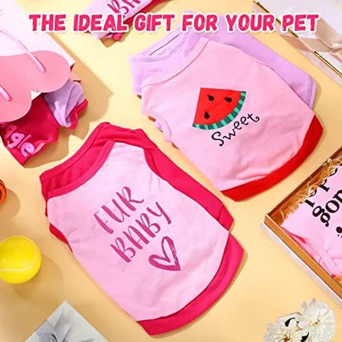 Reginary Dog Shirts Small Size | Cute Pattern, 8 Pack, Soft Cotton, Valentine Design thumbnail 5