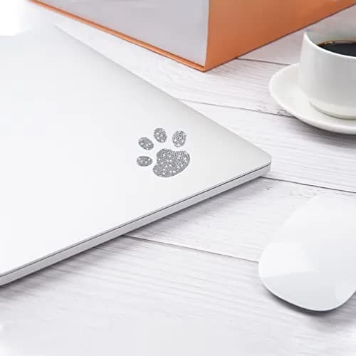 LZLRUN 4PCS Crystal 3D Chrome Dog Paw Footprint Car Decoration Sticker | Weatherproof Vinyl Decals for Cars, Laptops, and More thumbnail 6