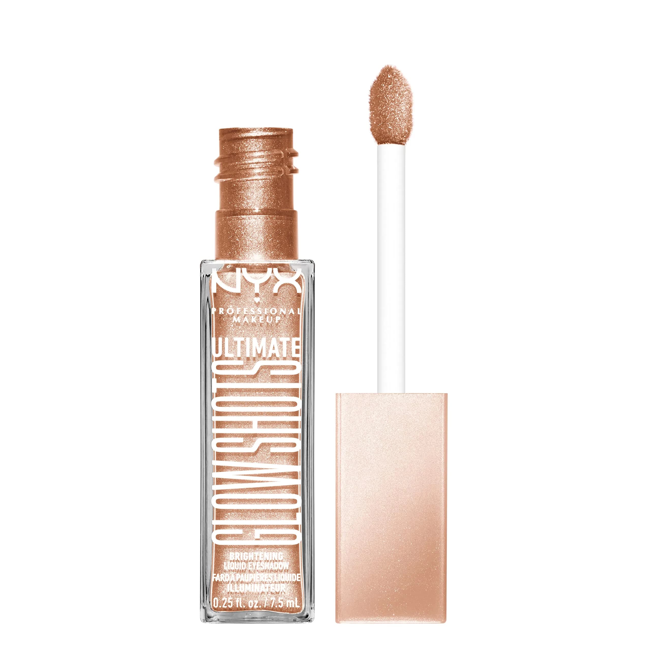 NYX PROFESSIONAL MAKEUP Ultimate Glow Shots Liquid Eyeshadow Come Thru Coconut 7.39ml (0.25 Fl Oz) | Shimmer with Vitamin C — Highkey Lychee