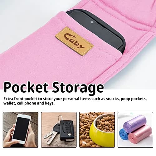 Cuby Dog and Cat Sling Carrier, Reversible Soft Pouch, Adjustable, Pink | Suitable for Small Pets thumbnail 4