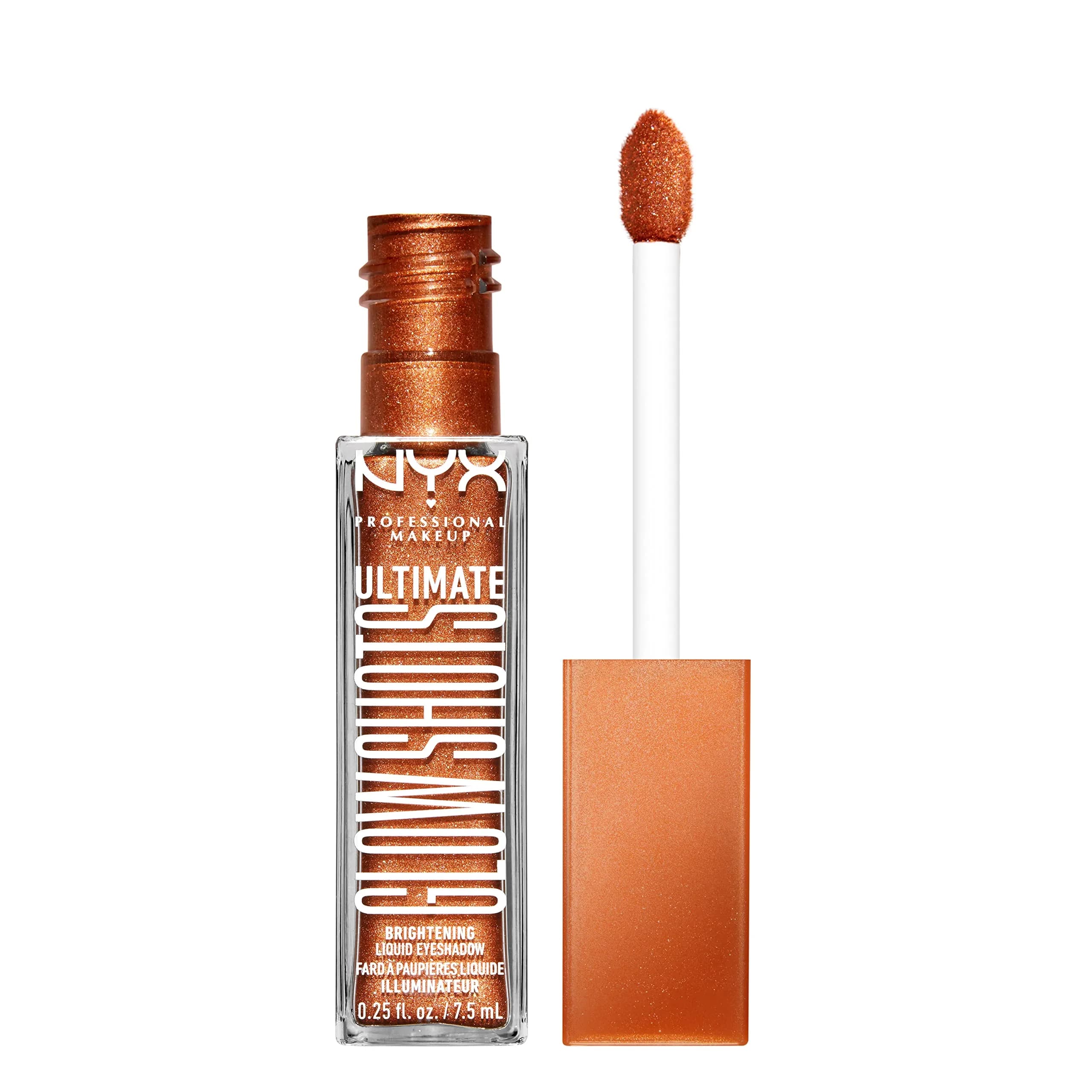 NYX PROFESSIONAL MAKEUP Ultimate Glow Shots Liquid Eyeshadow Come Thru Coconut 7.39ml (0.25 Fl Oz) | Shimmer with Vitamin C — Wow Cacao