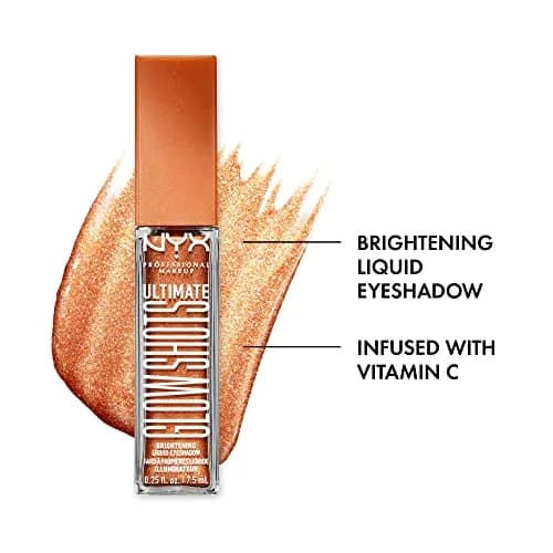 NYX PROFESSIONAL MAKEUP Ultimate Glow Shots Liquid Eyeshadow Wow Cacao 7.39ml (0.25 Fl Oz) | Shimmer with Vitamin C thumbnail 2