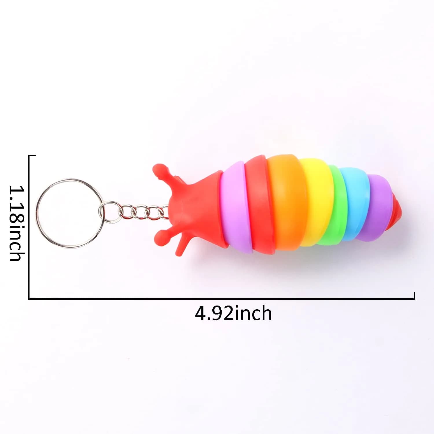 MEIEST 6 PCS Mini Fidget Slug Keychains | 3D Articulated Caterpillar Stress Toys - view 7