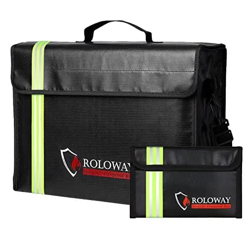 ROLOWAY Large Fireproof Document Bag 43cm (17 x 12 x 5.8 inches) | Water Resistant with Reflective Strip thumbnail 1