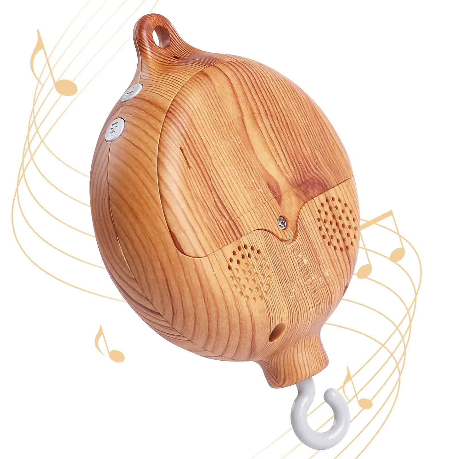 JETM·HH Baby Crib Mobile Musical Box with Rotating Hook - Imitation Wood - Plays 12 Tunes - Battery Operated (Without Arm) - main product image