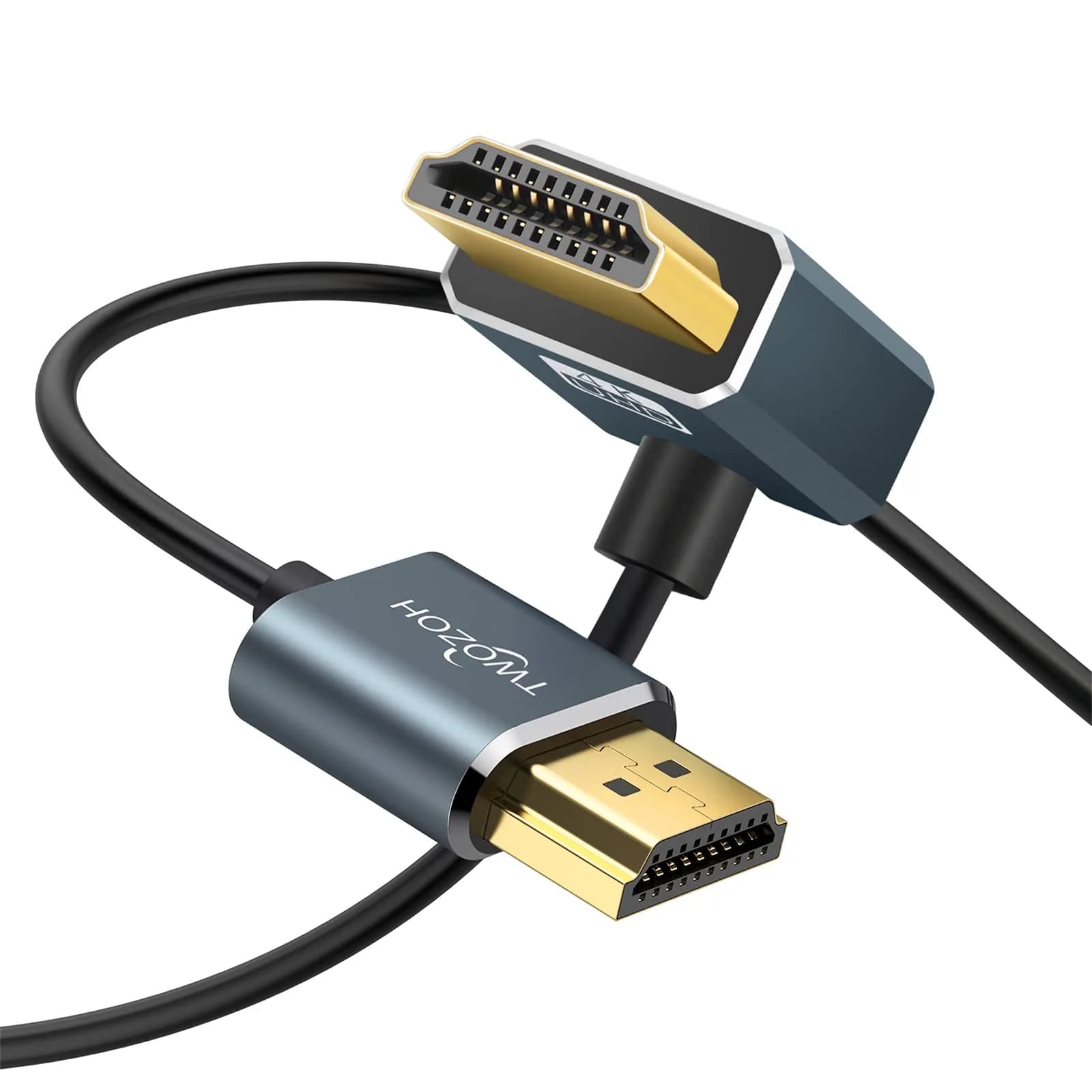 Twozoh Flexible HDMI to HDMI Cable Up Angled 270° 0.3m (1FT) | Supports 4K@60Hz — Up Angled 270°