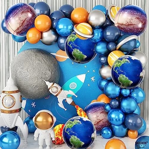 KatchOn Globe and Galaxy Balloons 22 Inch (55.88 cm) Pack of 6 | Helium Supported 4D Sphere Effect thumbnail 5