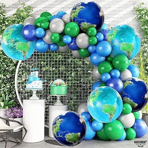 KatchOn 22 Inch Globe Balloons for Globe Decorations - Pack of 6 | Helium Supported Mylar Foil Balloons thumbnail 5