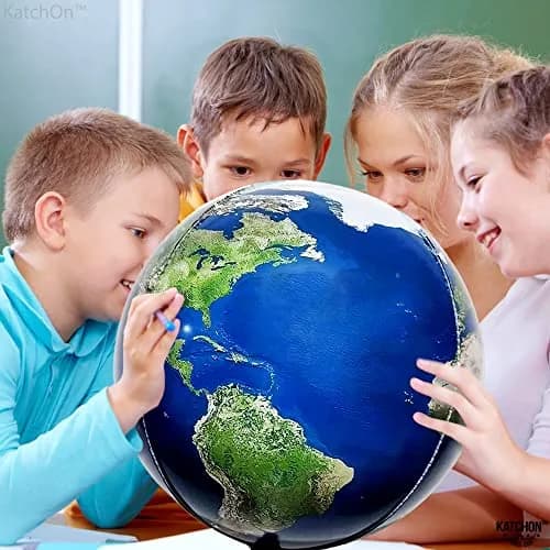 KatchOn 22 Inch Globe Balloons for Globe Decorations - Pack of 6 | Helium Supported Mylar Foil Balloons thumbnail 8