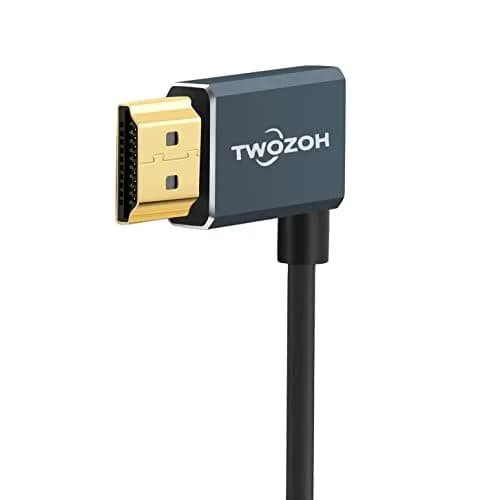 Twozoh Flexible HDMI to HDMI Cable Left Angled 90° 1FT | Supports 4K@60Hz & HDR thumbnail 4