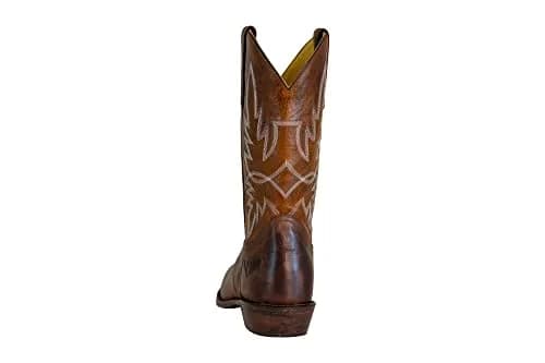 TuffRider Men’s Old Faithful Leather Embroidered Wide Square Toe Western Boot-Brown-15 | Durable Leather, Water-Resistant, Handmade Resin Sole thumbnail 5