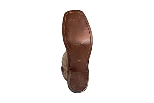 TuffRider Men’s Old Faithful Leather Embroidered Wide Square Toe Western Boot-Brown-15 | Durable Leather, Water-Resistant, Handmade Resin Sole thumbnail 6