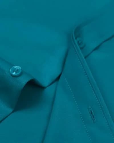 Alimens & Gentle Men's Teal Stretch Dress Shirt Large | Wrinkle-Free Business Casual Button-Down thumbnail 5