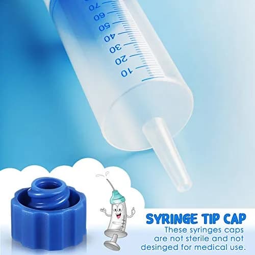 Tenare Syringe Tip Caps No Needle, Blue | 300 Pieces, Reusable, Snug Fit, Leak-Proof thumbnail 6