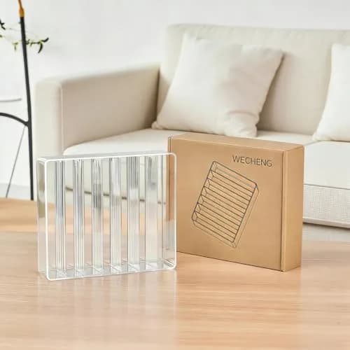 WECHENG Clear Plastic Acrylic Makeup Organizer for Makeup Palette Organizer | 7 Compartments, Large Capacity, Transparent thumbnail 7